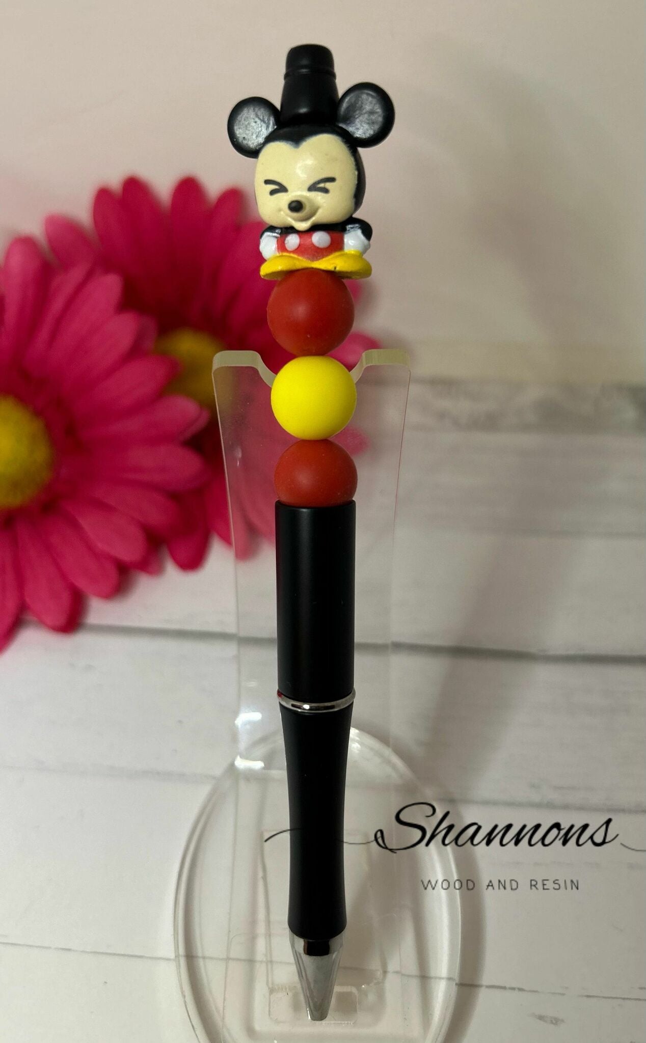 BLACK SILICONE BEADED MOUSE PEN