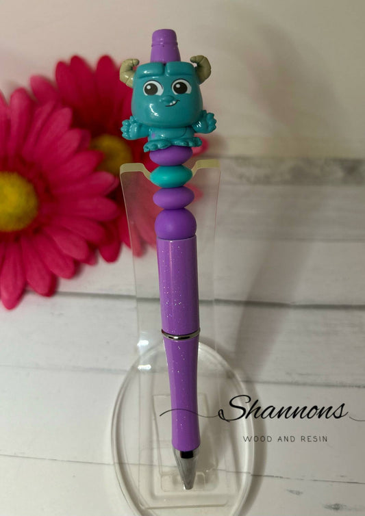 PURPLE SILICONE BEADED MONSTER PEN