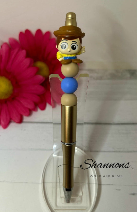 GOLD SILICONE BEADED COWBOY PEN